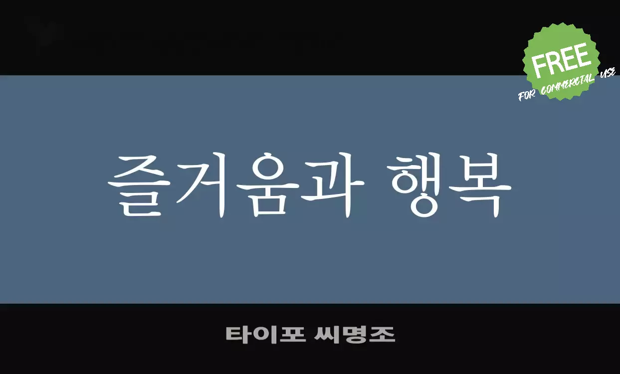 Sample of 타이포-씨명조