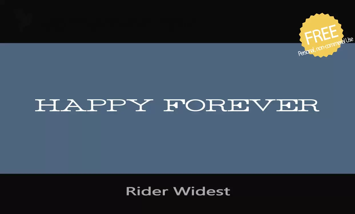 Font Sample of Rider-Widest