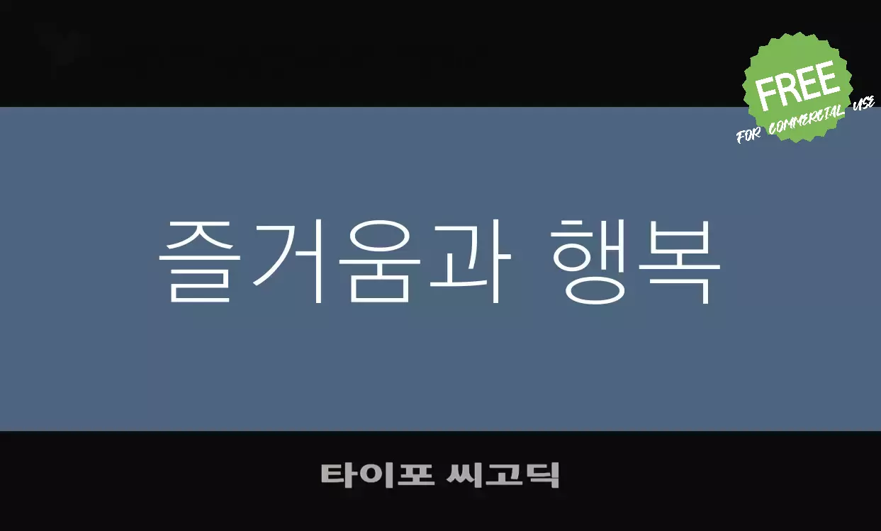 「타이포-씨고딕」字体效果图