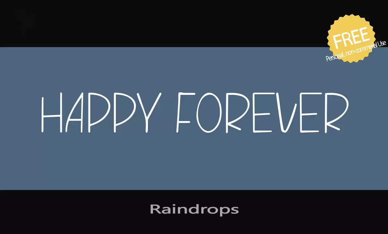 「Raindrops」字体效果图