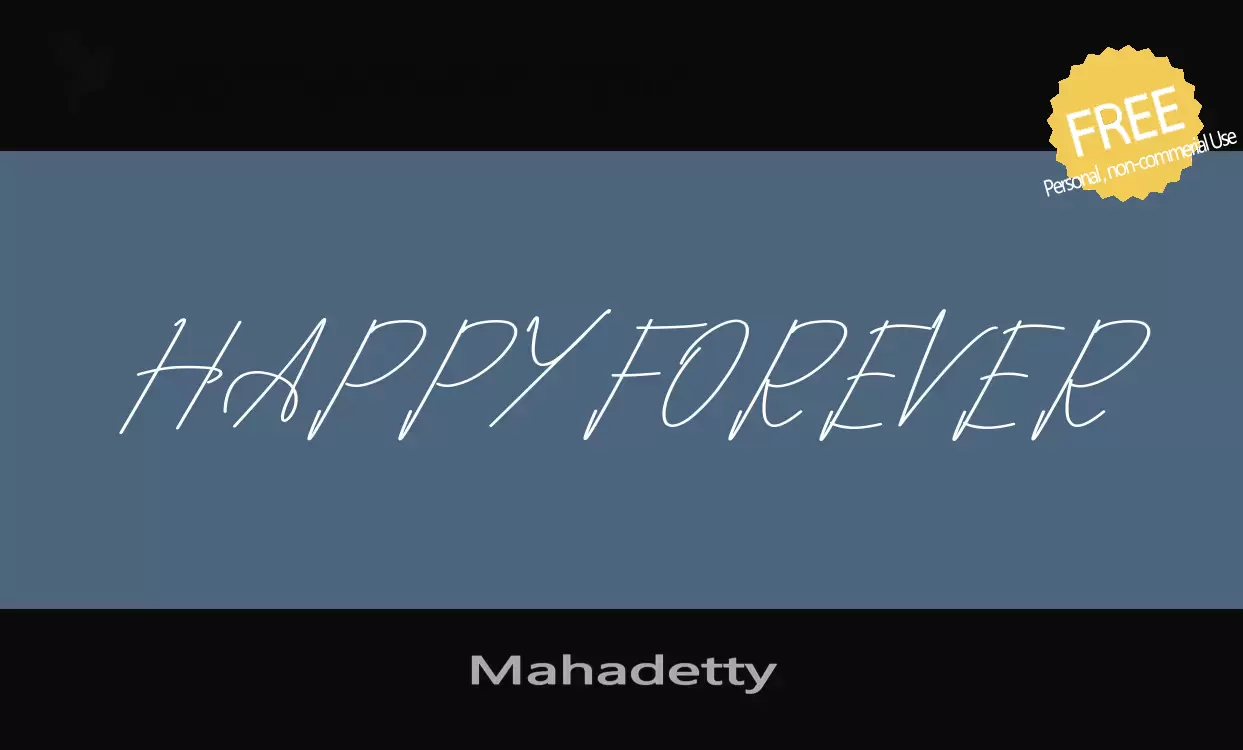 Font Sample of Mahadetty