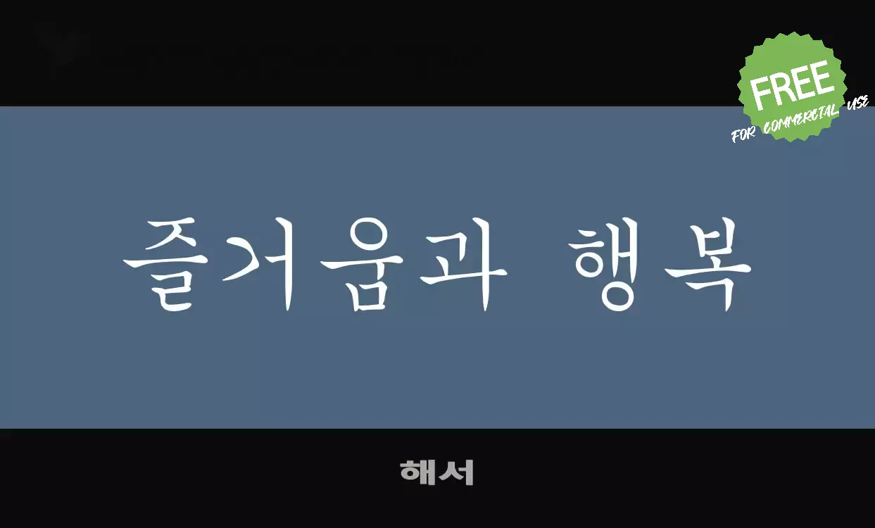 「해서」字体效果图