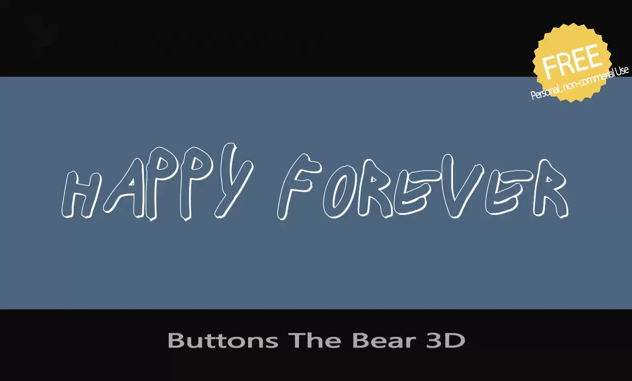 「Buttons-The-Bear-3D」字体效果图