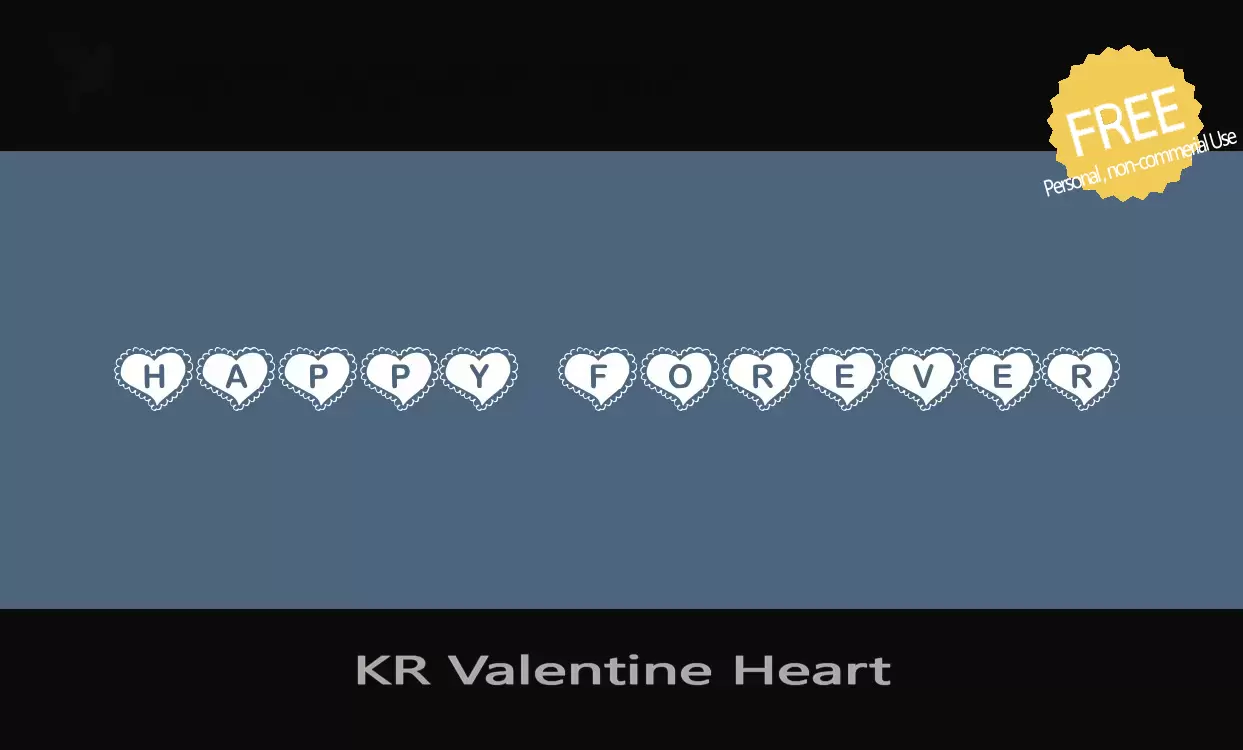 「KR-Valentine-Heart」字体效果图