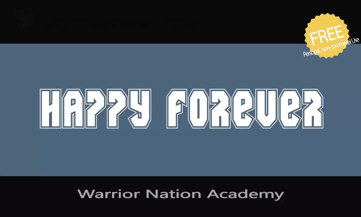 Font Sample of Warrior-Nation-Academy