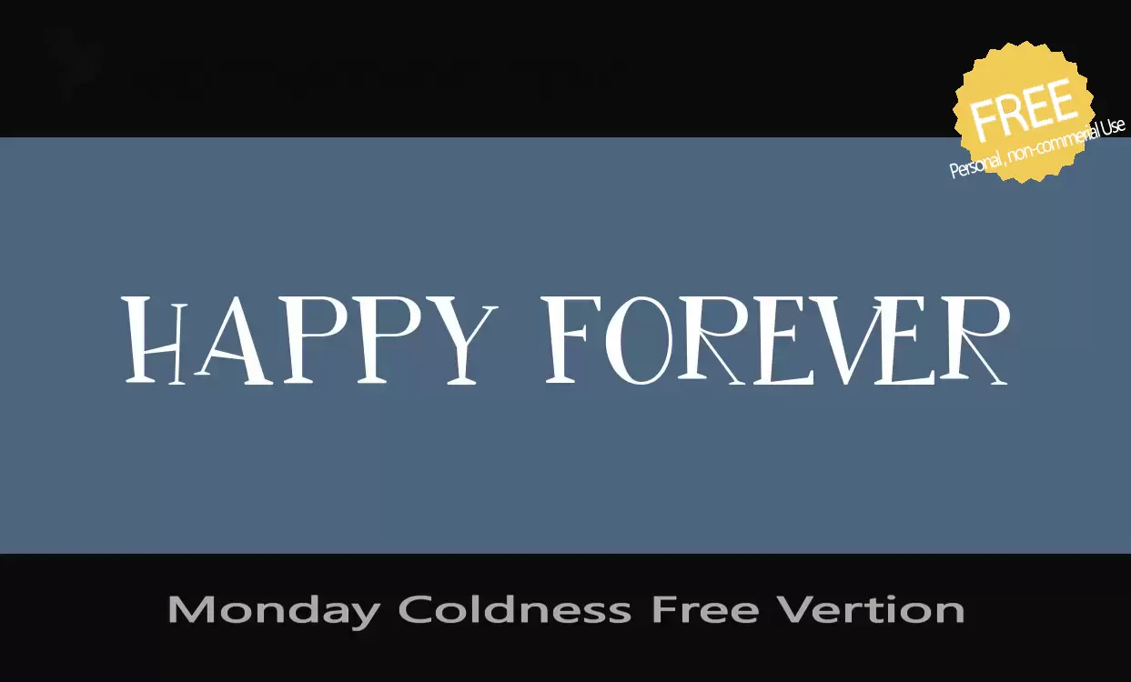 Font Sample of Monday-Coldness-Free-Vertion