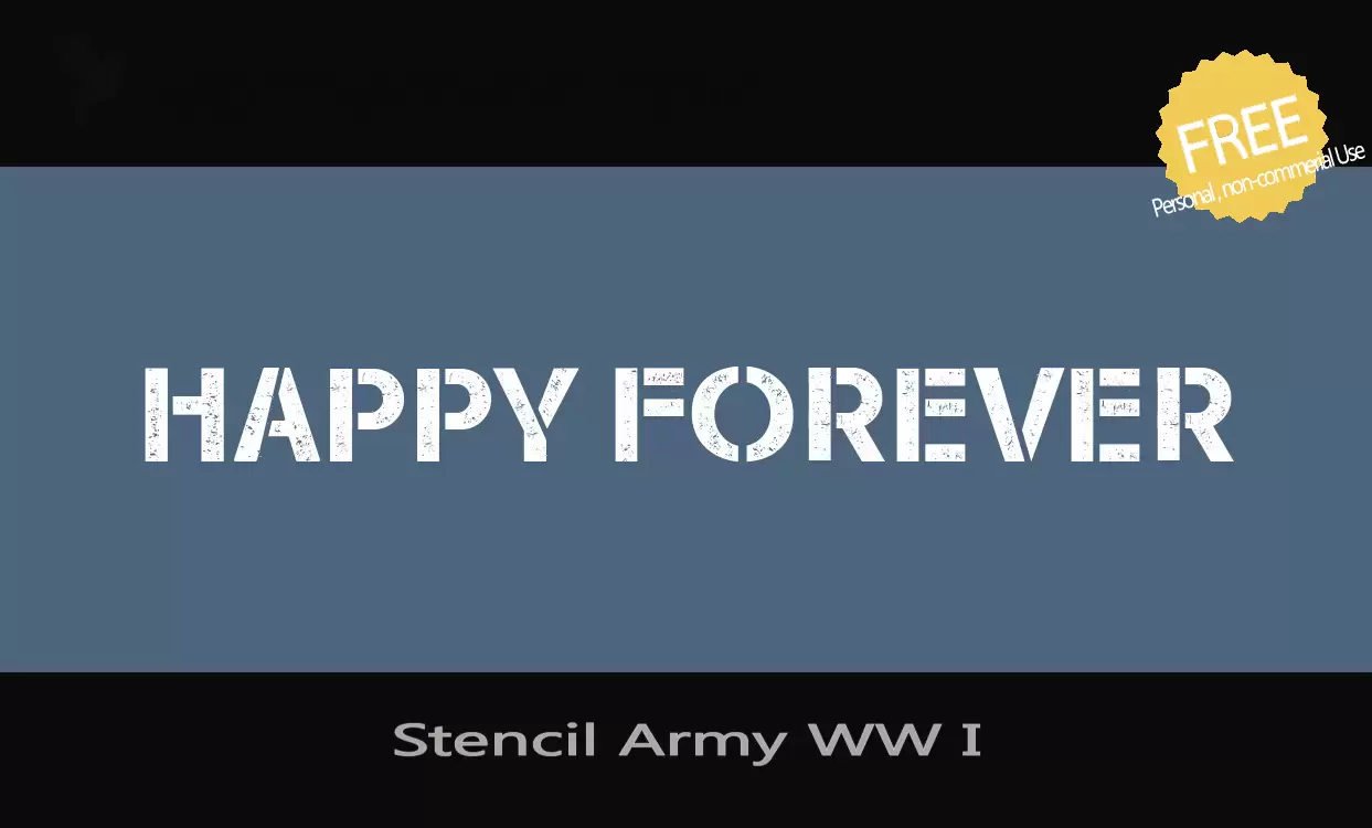 Font Sample of Stencil-Army-WW-I