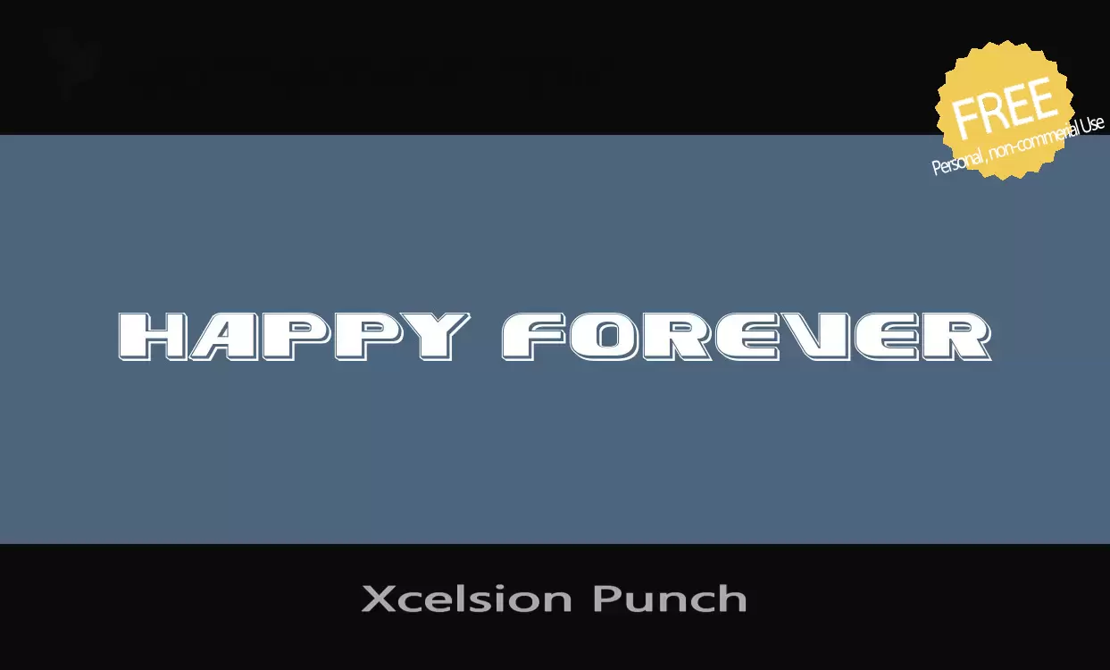 Font Sample of Xcelsion-Punch