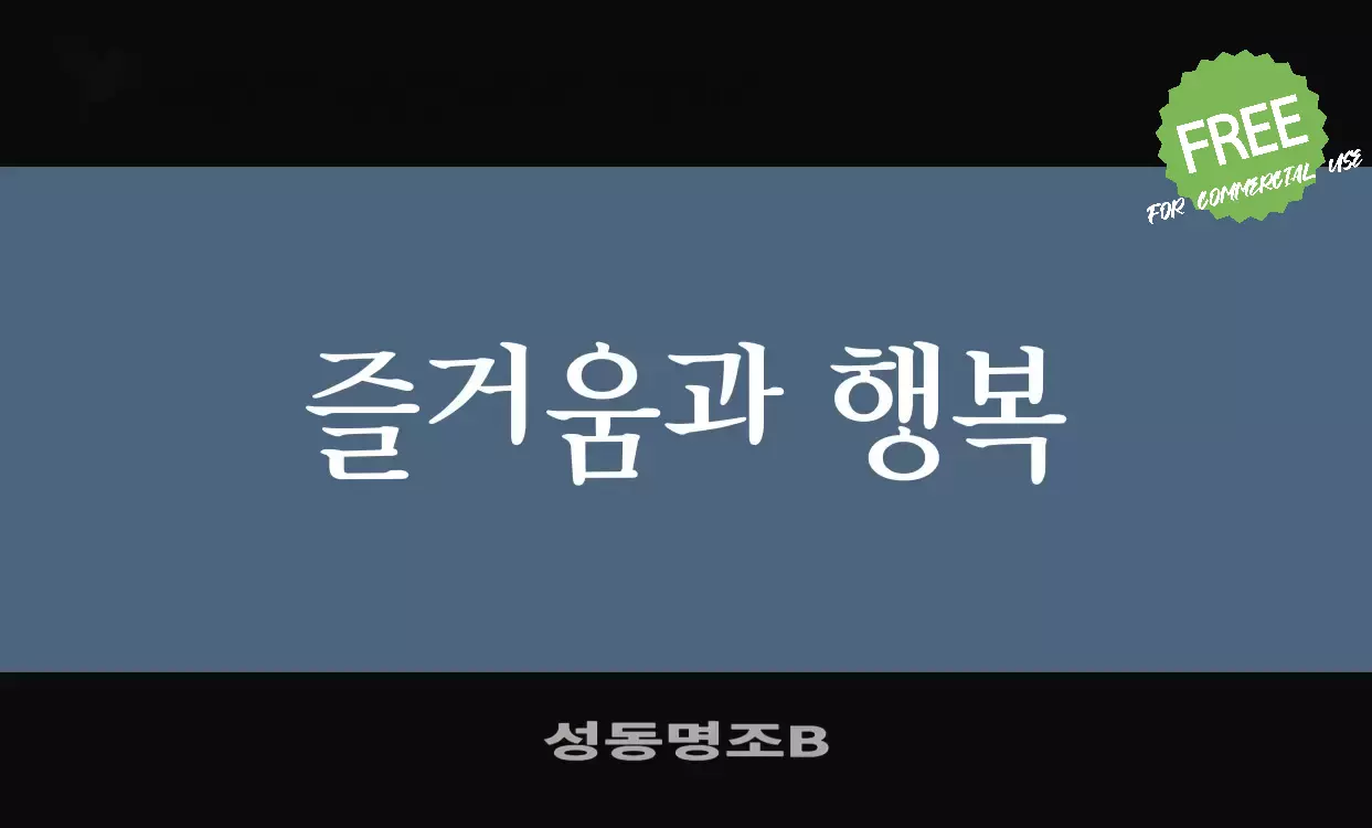 「성동명조B」字体效果图