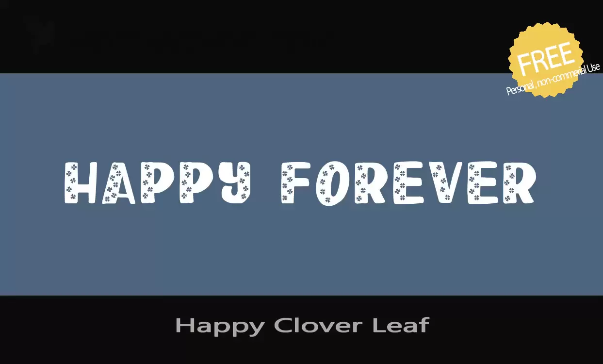 Font Sample of Happy-Clover-Leaf