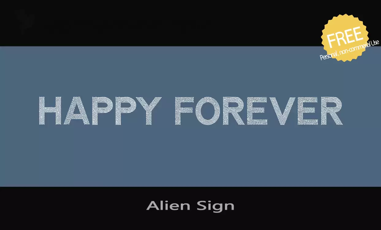 Font Sample of Alien-Sign