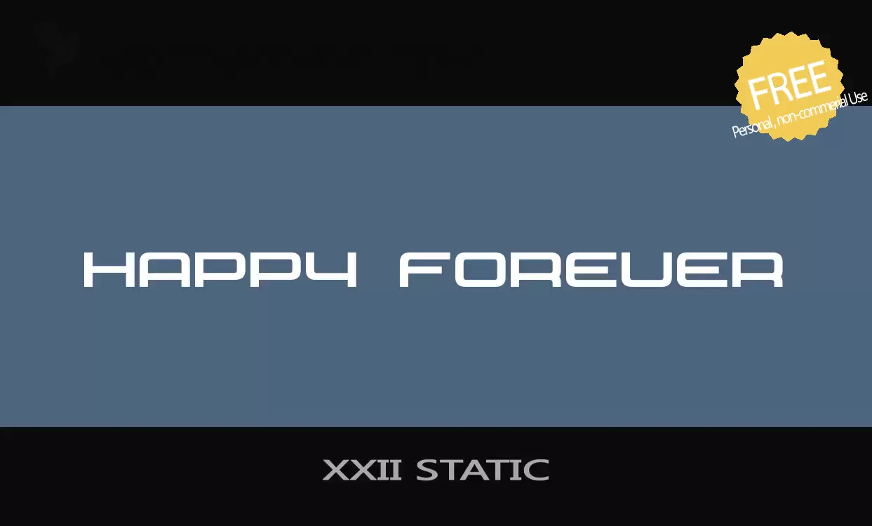 Font Sample of XXII-STATIC