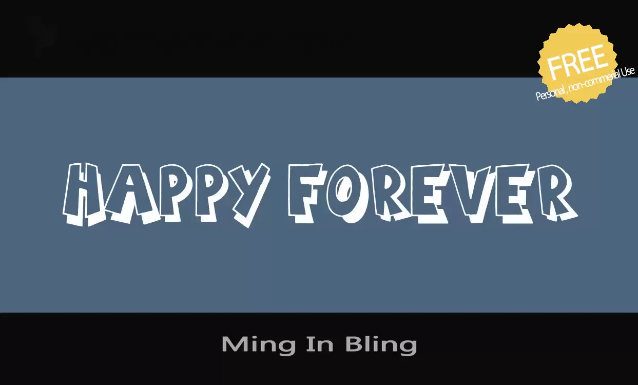 Font Sample of Ming-In-Bling