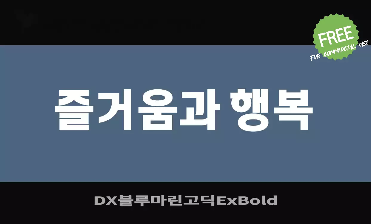 Font Sample of DX블루마린고딕ExBold