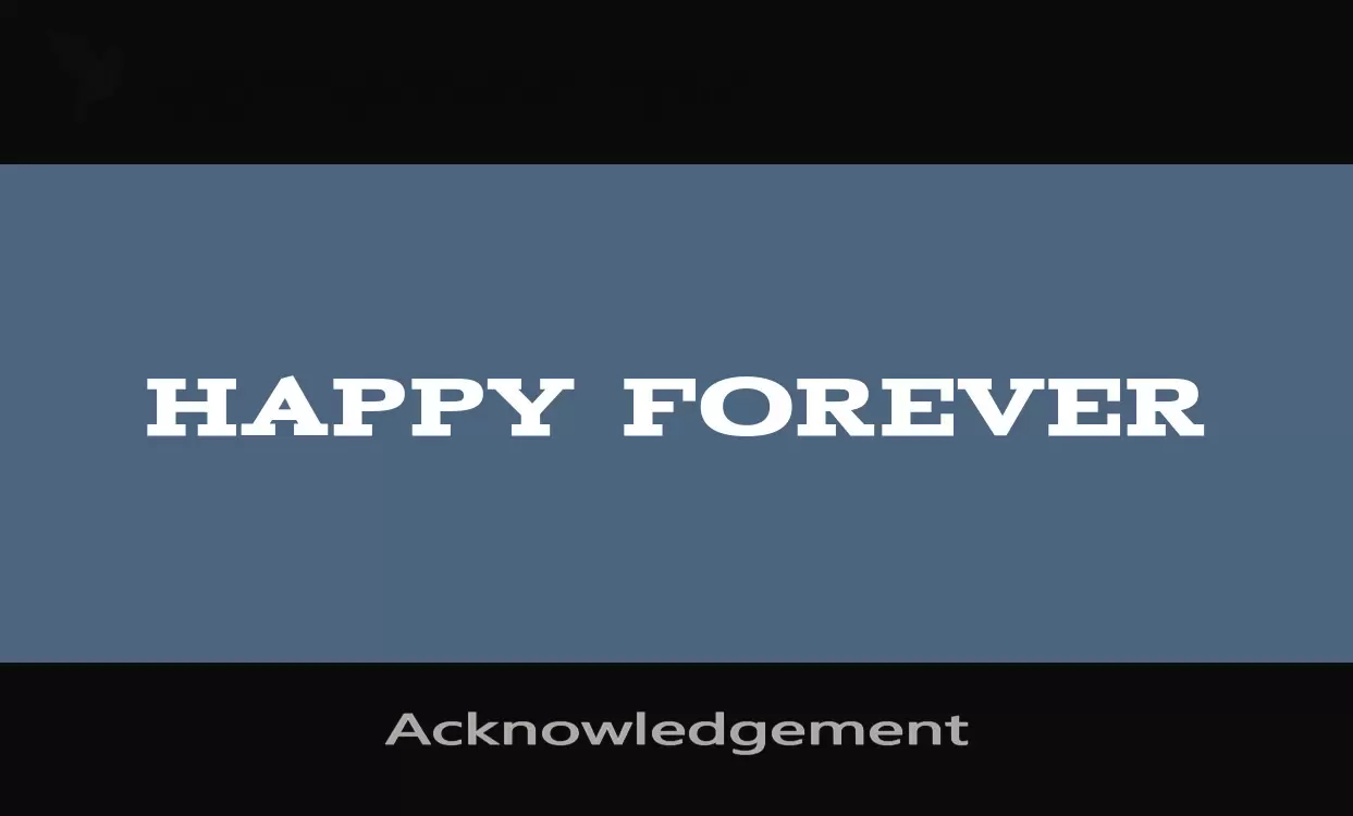 「Acknowledgement」字体效果图