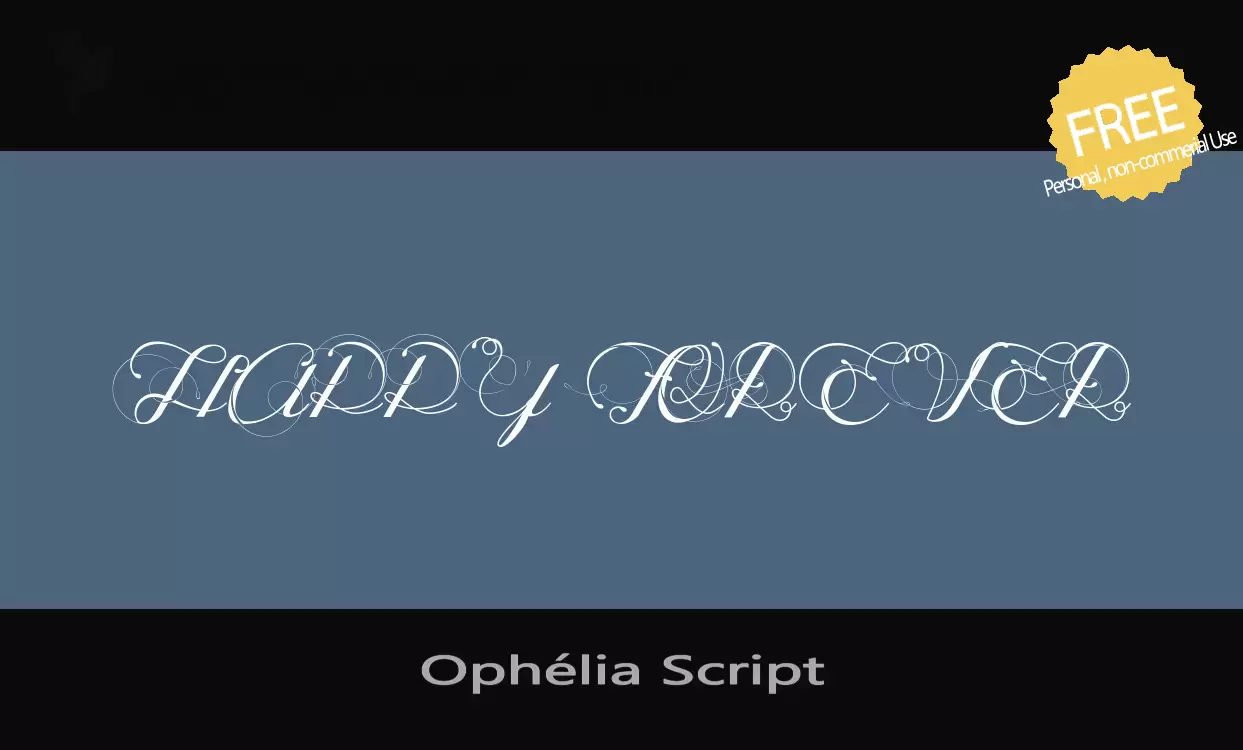 「Ophélia-Script」字体效果图