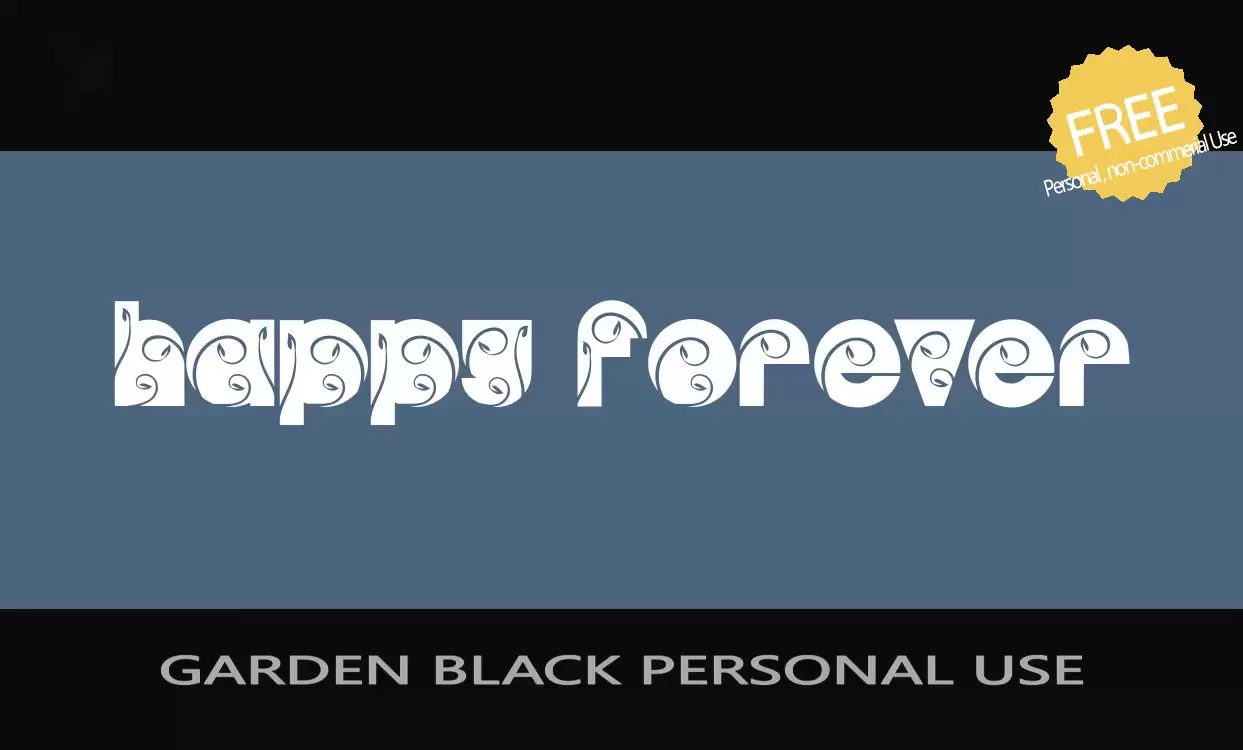 「GARDEN-BLACK-PERSONAL-USE」字体效果图