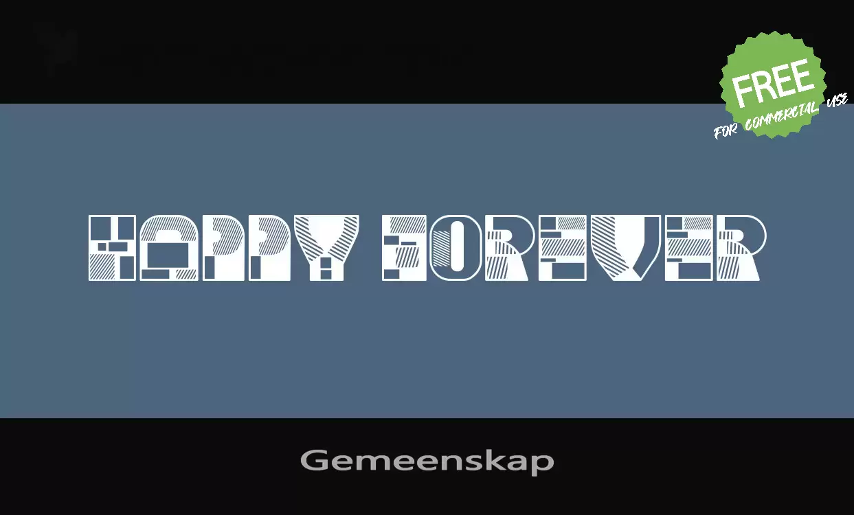 Font Sample of Gemeenskap