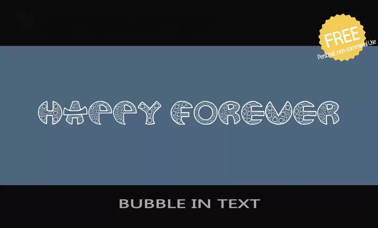 Font Sample of BUBBLE-IN-TEXT