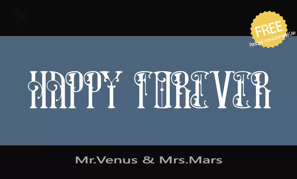 Font Sample of Mr.Venus-&-Mrs.Mars