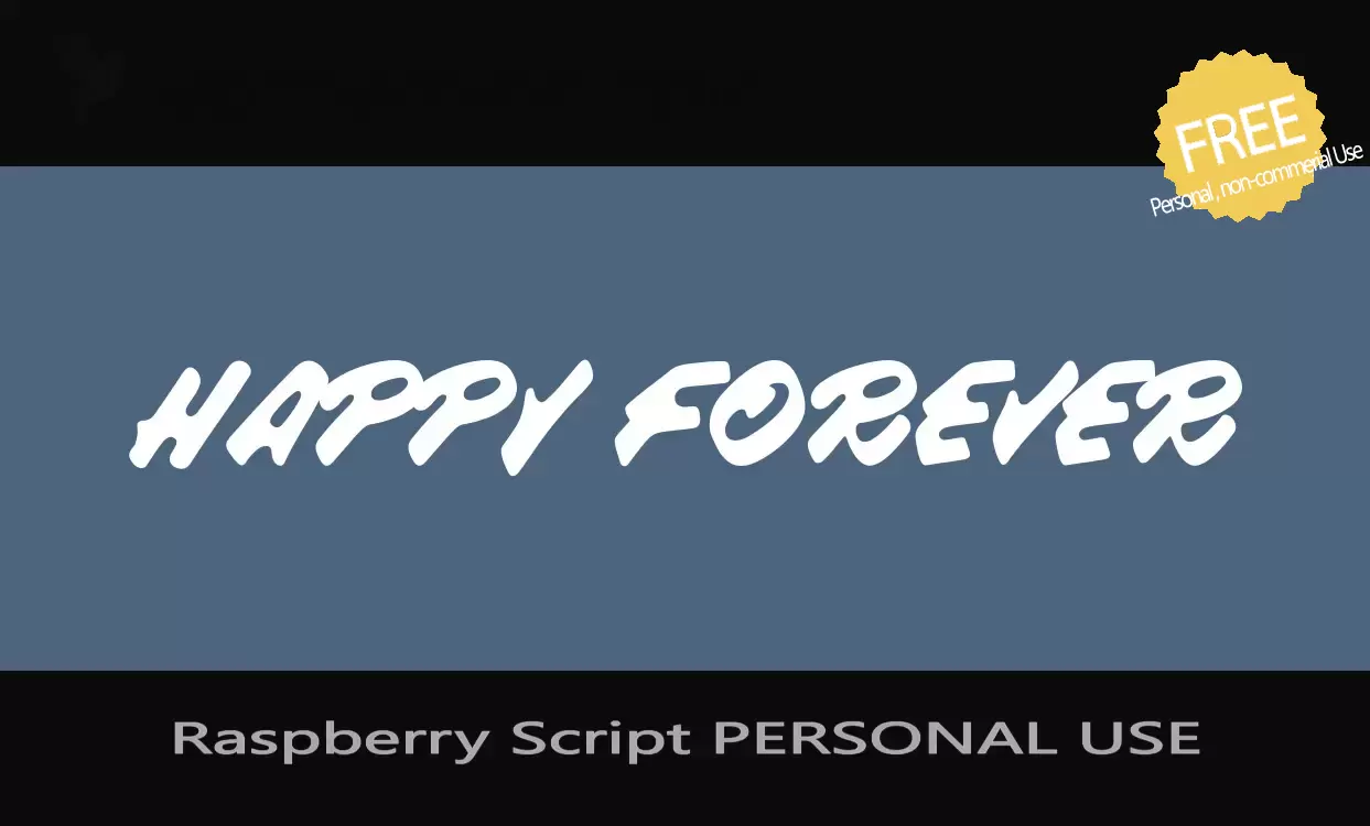 「Raspberry-Script-PERSONAL-USE」字体效果图