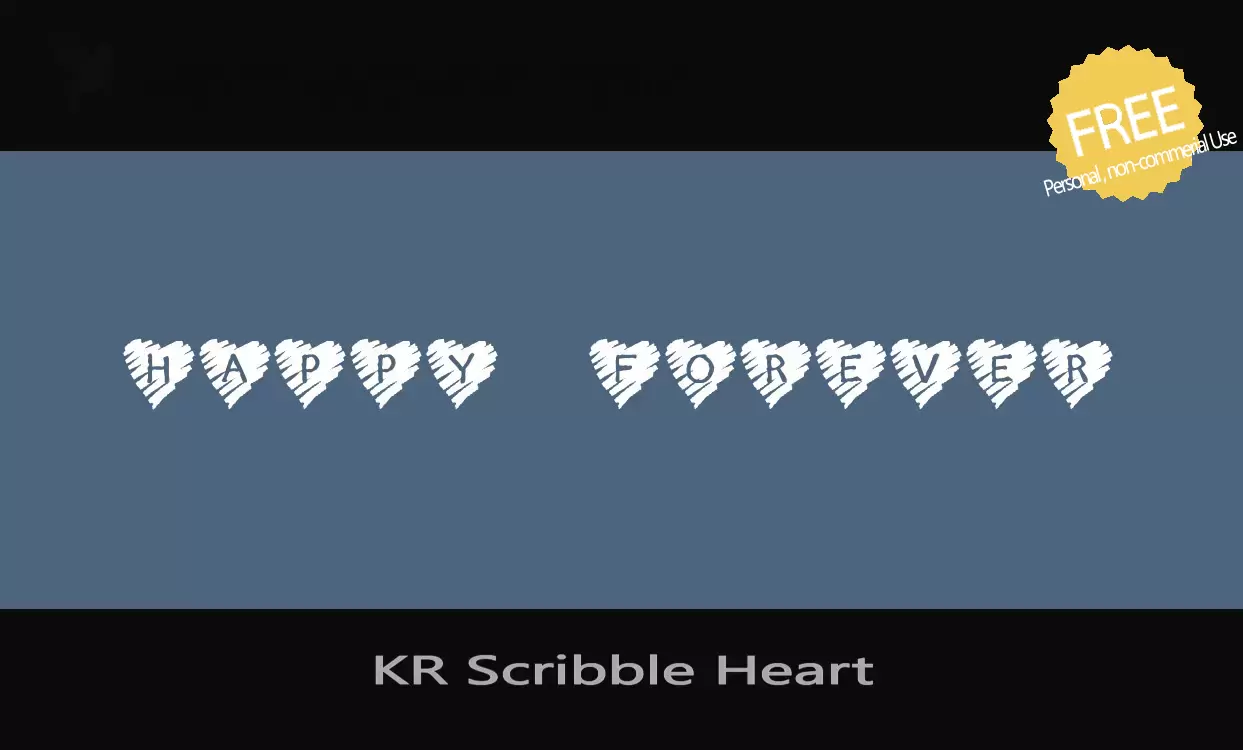 「KR-Scribble-Heart」字体效果图
