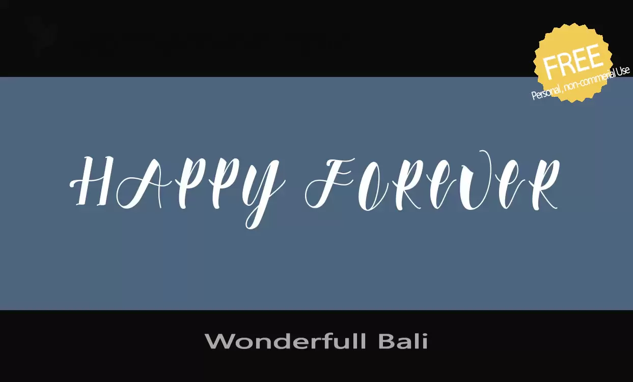 「Wonderfull-Bali」字体效果图