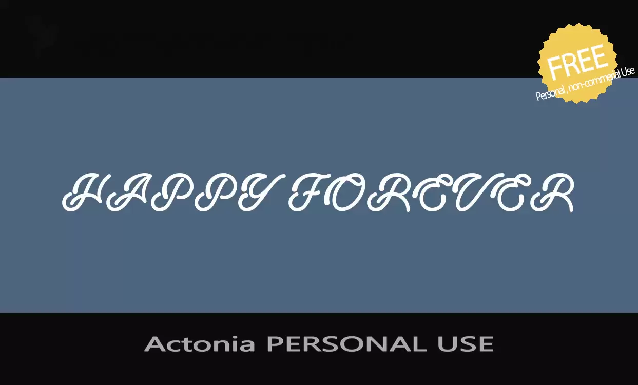 「Actonia-PERSONAL-USE」字体效果图