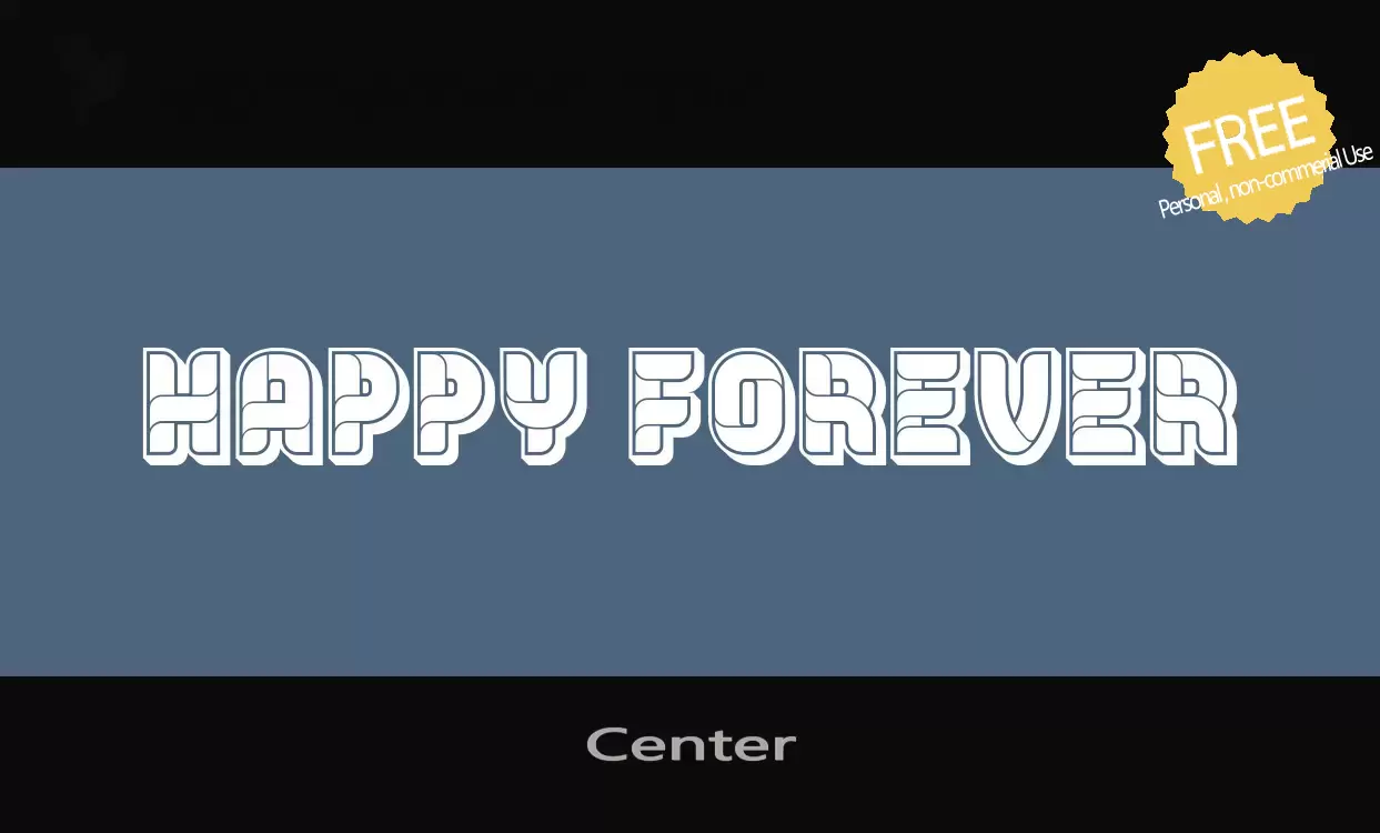 Font Sample of Center