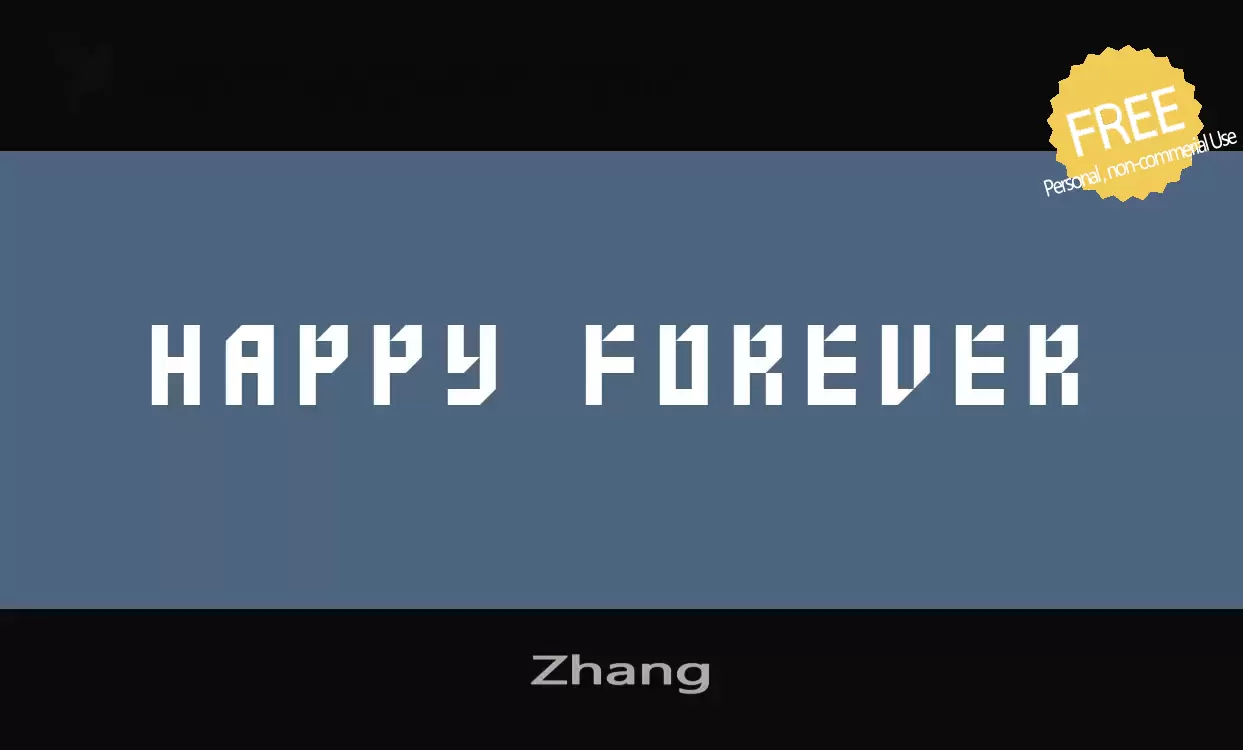 Font Sample of Zhang