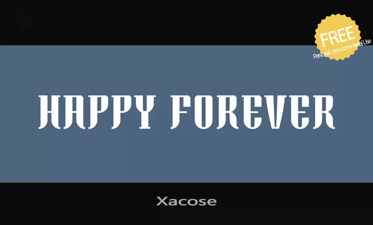 Font Sample of Xacose