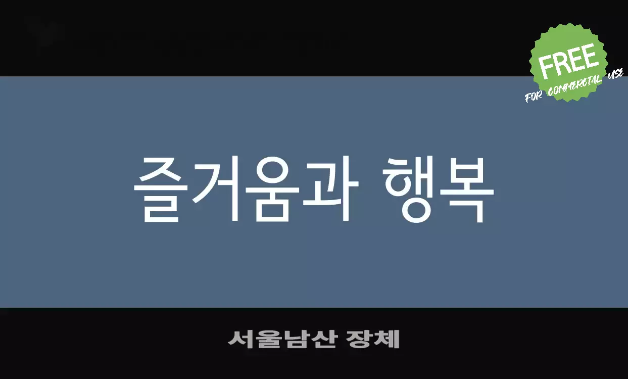 「서울남산-장체」字体效果图