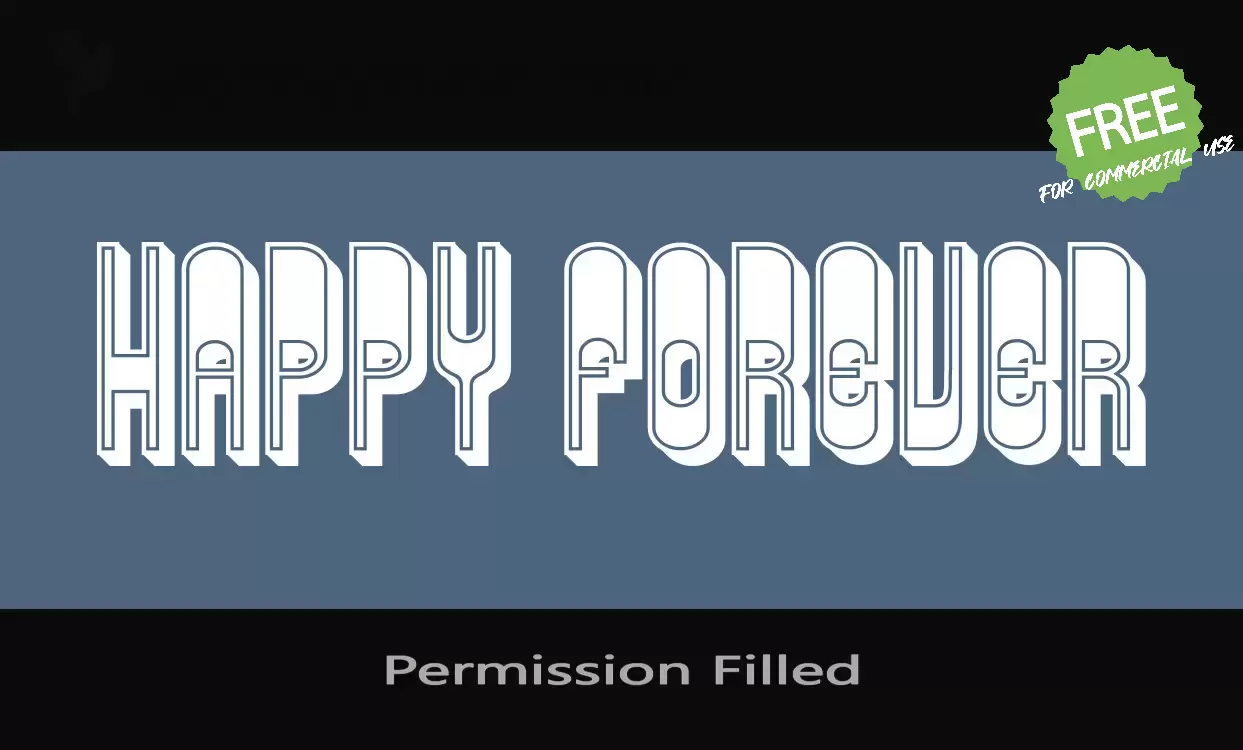 Font Sample of Permission-Filled