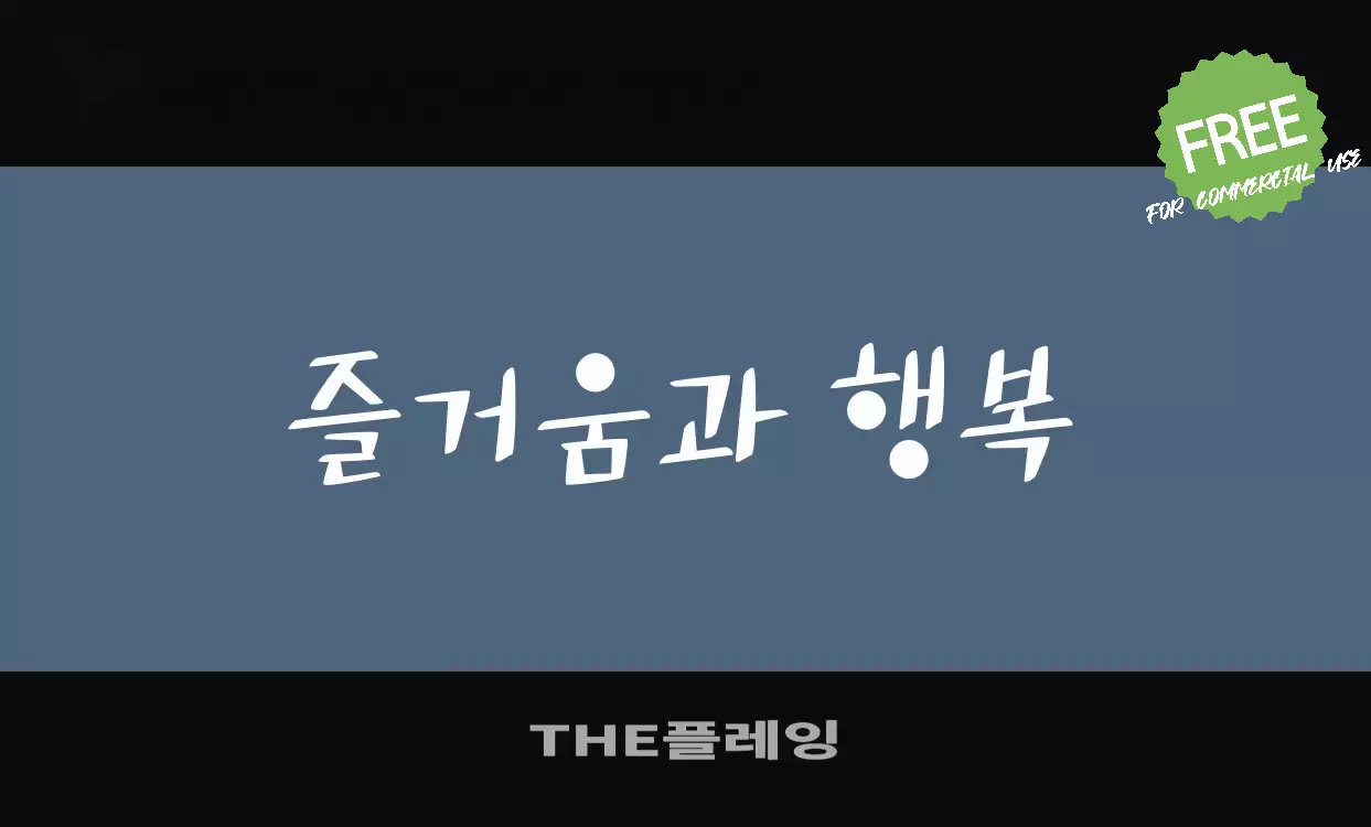 「THE플레잉」字体效果图