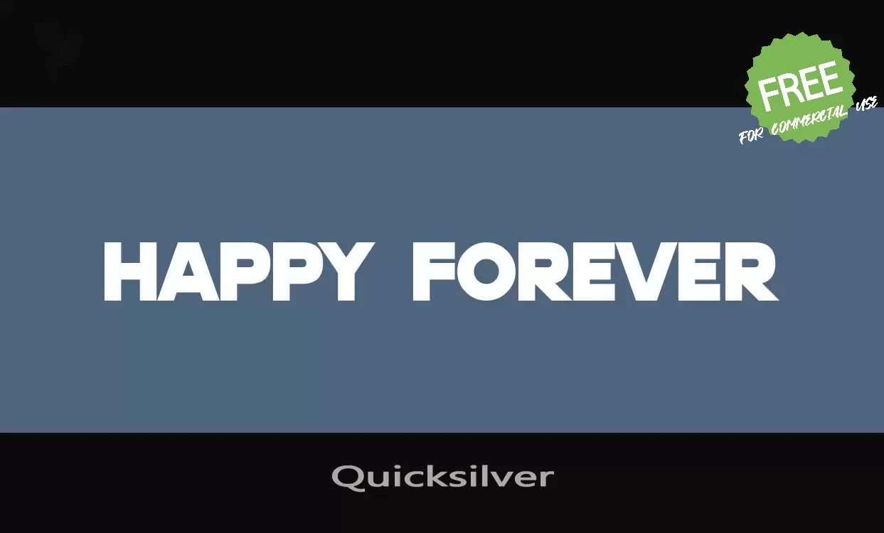 Font Sample of Quicksilver