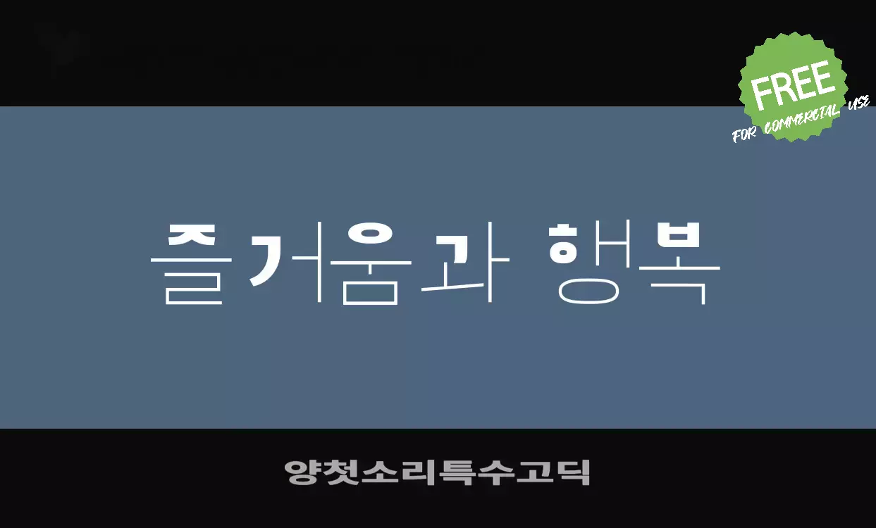 「양첫소리특수고딕」字体效果图