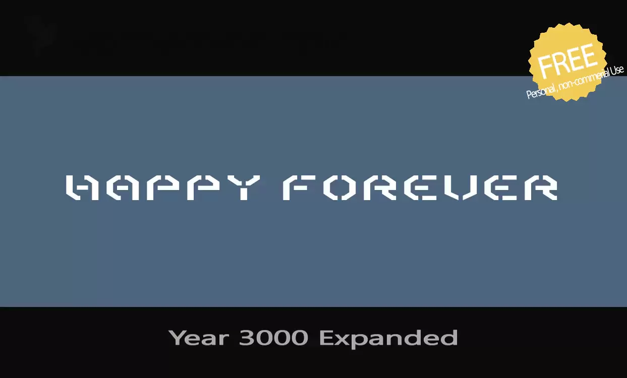 Font Sample of Year-3000-Expanded