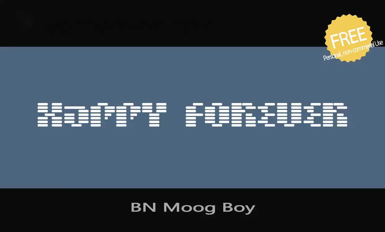 Font Sample of BN-Moog-Boy