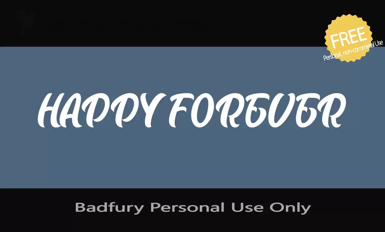 Font Sample of Badfury-Personal-Use-Only