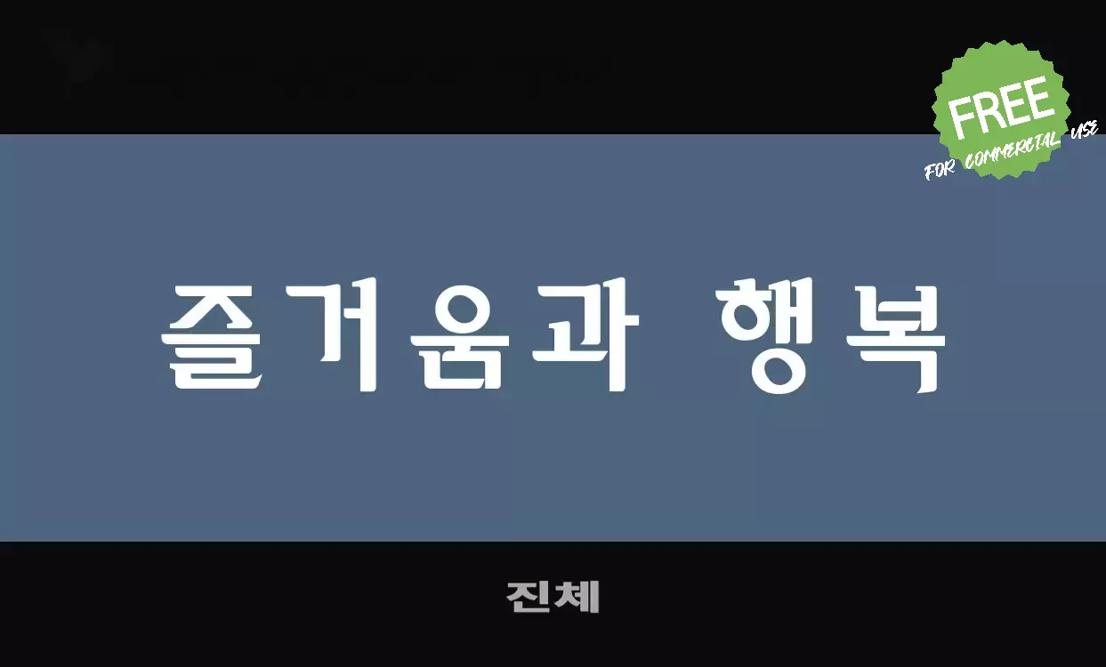 「진체」字体效果图