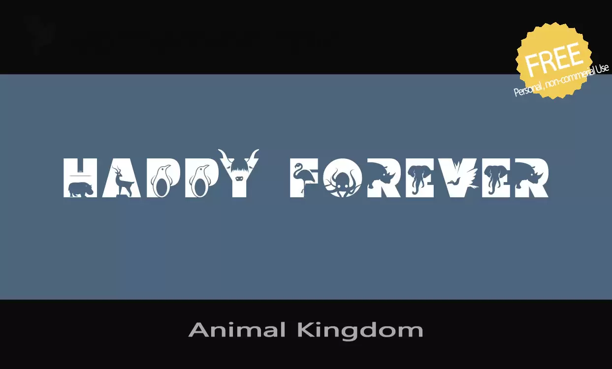 Font Sample of Animal-Kingdom