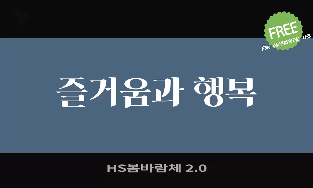 「HS봄바람체-2.0」字体效果图