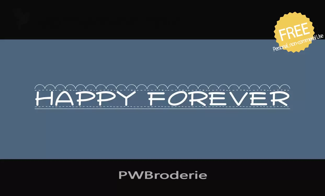 Font Sample of PWBroderie