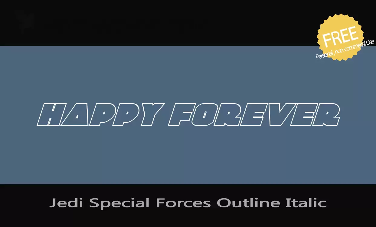 Font Sample of Jedi-Special-Forces-Outline-Italic