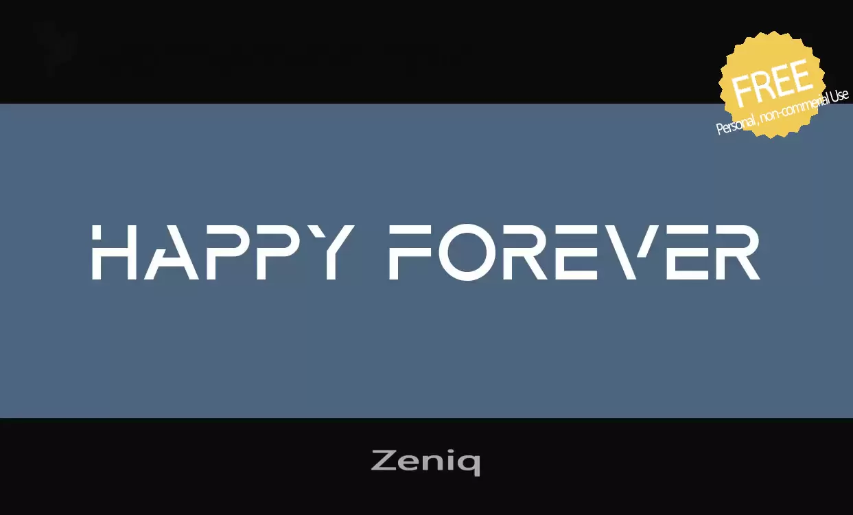 Font Sample of Zeniq