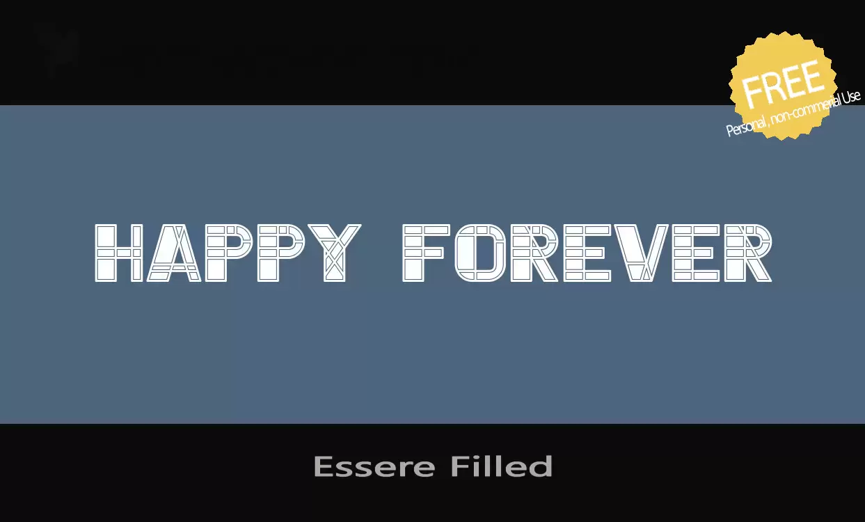 Font Sample of Essere-Filled