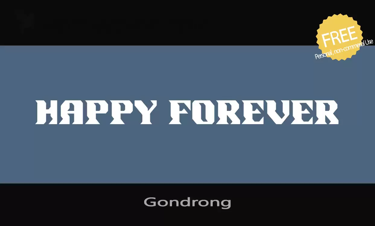 Font Sample of Gondrong