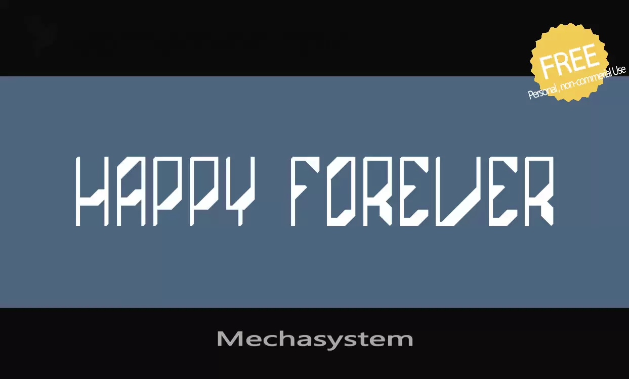 「Mechasystem」字体效果图