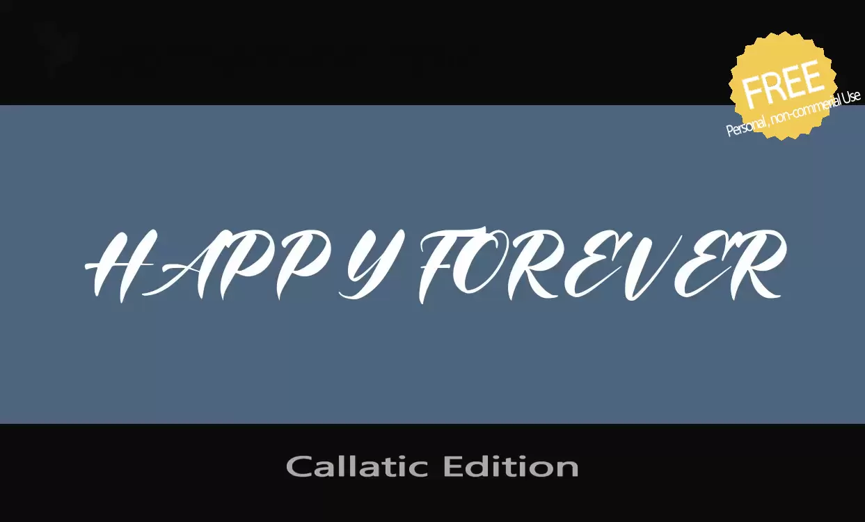 「Callatic-Edition」字体效果图