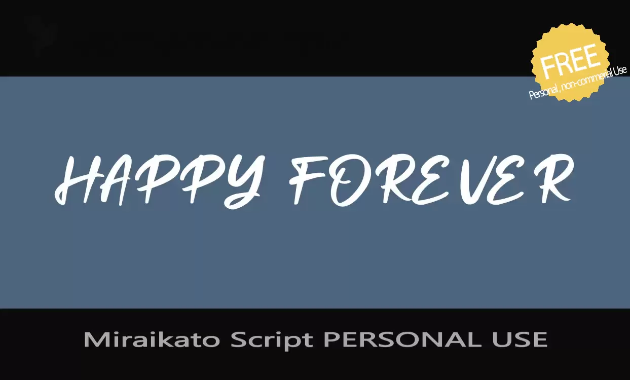 「Miraikato-Script-PERSONAL-USE」字体效果图